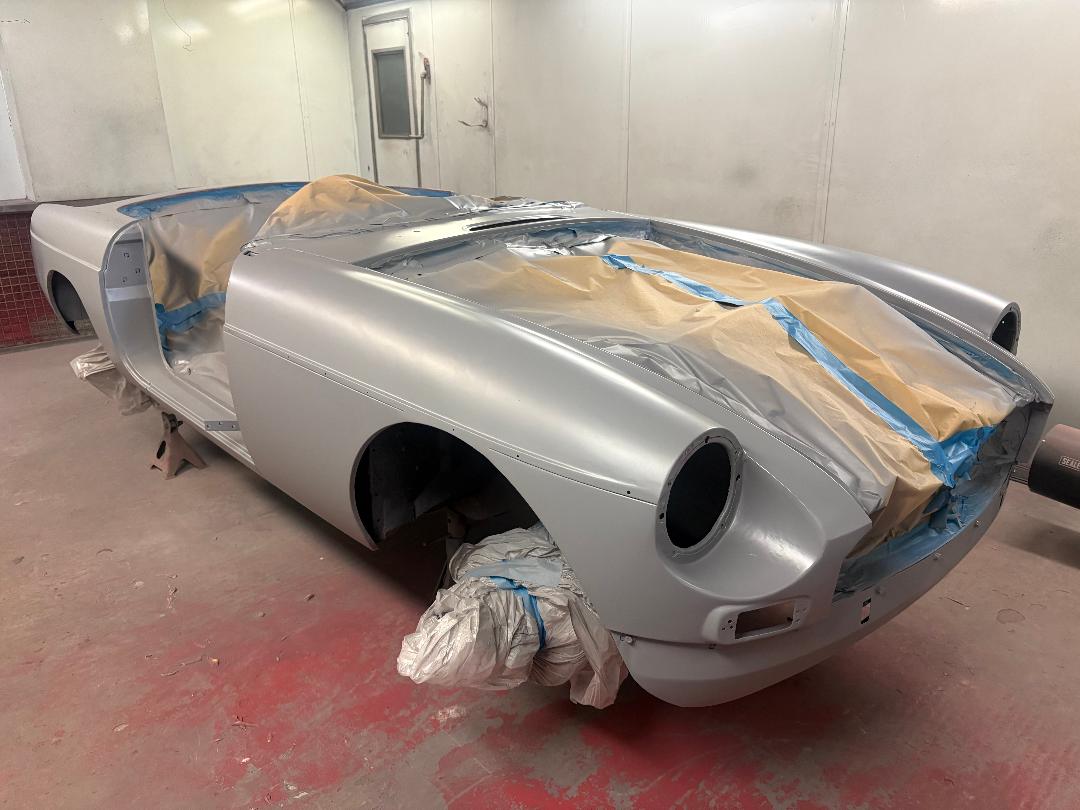 MGB Body in primer - front