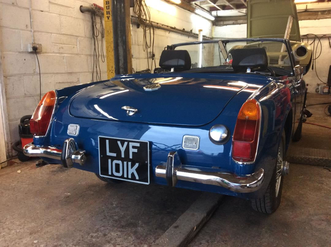 MG Midget going back together